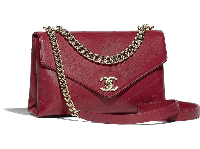 Neue goldfarbene Chanel-Hardware-Tasche Pink Leder  ref.99178