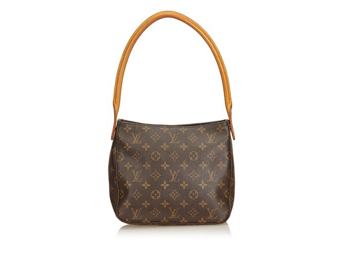 Louis Vuitton Monogram Looping MM Brown Leather Cloth  ref.99230