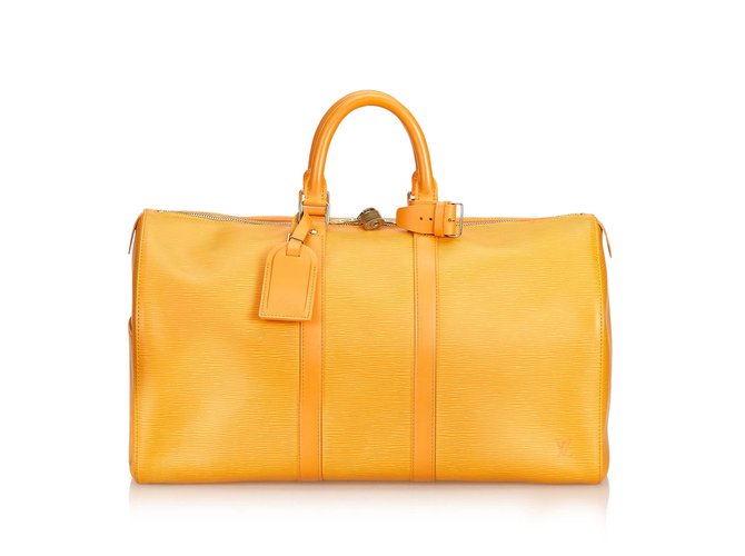 Louis Vuitton Epi Keepall45 Orange Leder  ref.99253
