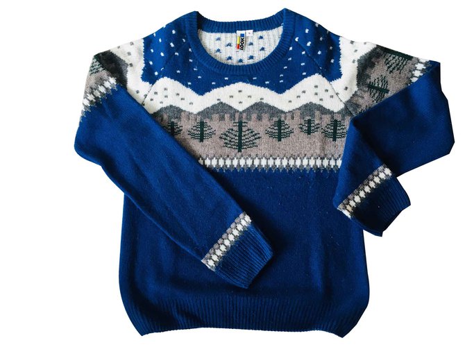 Autre Marque LOOK mountain sweater Blue Viscose  ref.99297