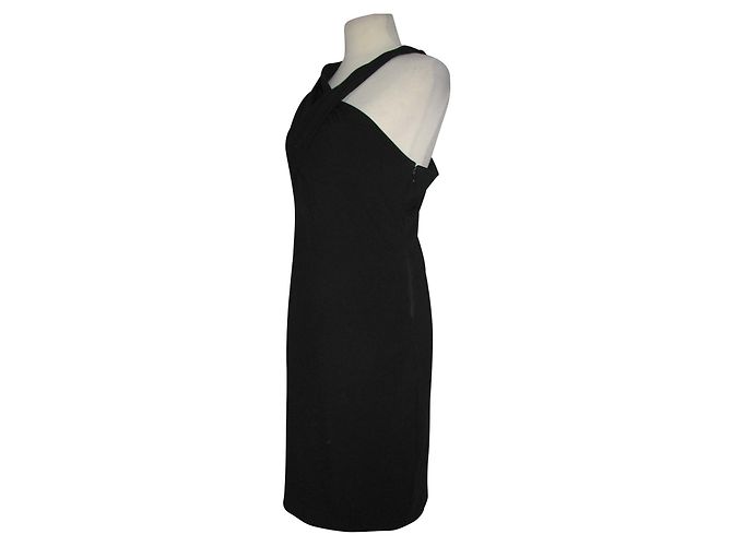 Asymmetrisches schwarzes Kleid Halston Heritage