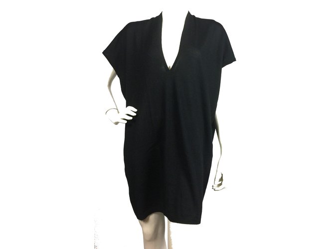 Marella Oversized black wool tunic dress  ref.99348