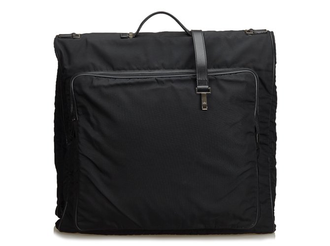 Gucci Nylon Garment Bag Black Leather Cloth  ref.99395