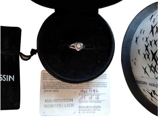 Mauboussin Ring aus Weißgold und Diamant Größe 53 Silber