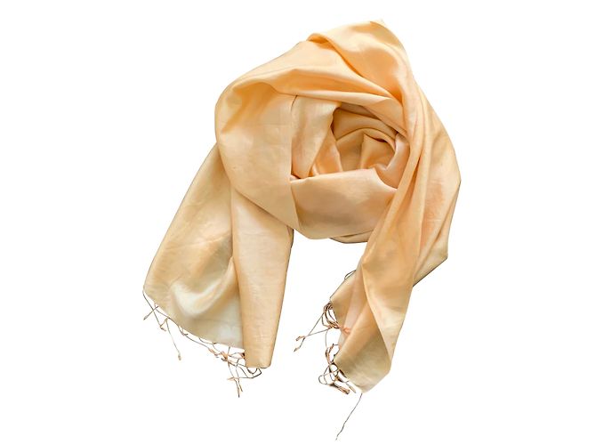 Autre Marque Rubato morbido oro seta selvaggia  180* 57 CM + frange