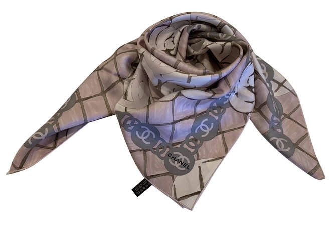 Chanel scarf Pink Silk  ref.100024