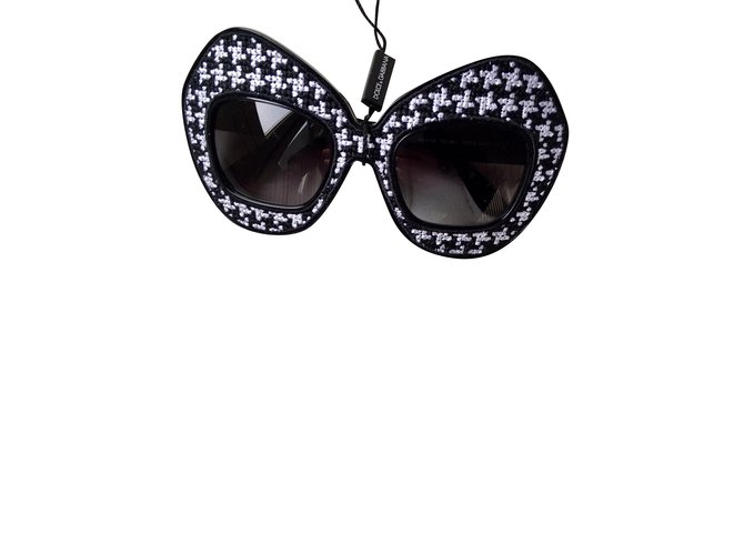 Dolce & Gabbana Dolce Gabbana óculos branco e preto  ref.100041