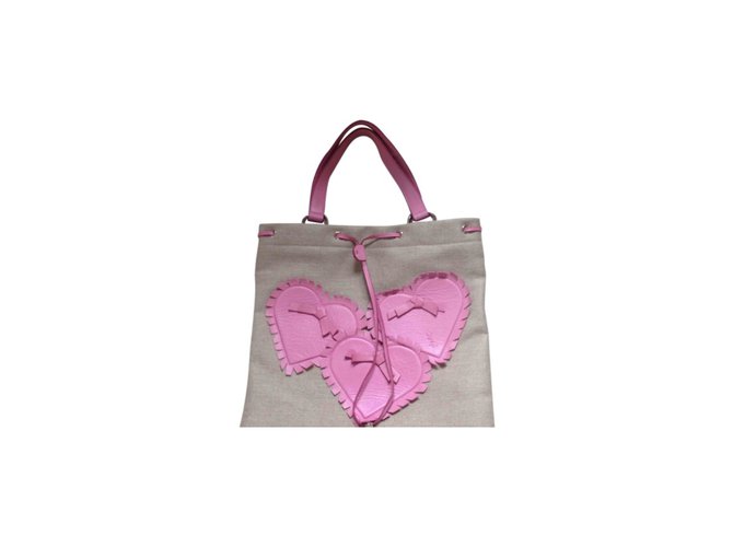 Yves Saint Laurent Ysl handbag Pink Beige Wood  ref.100046