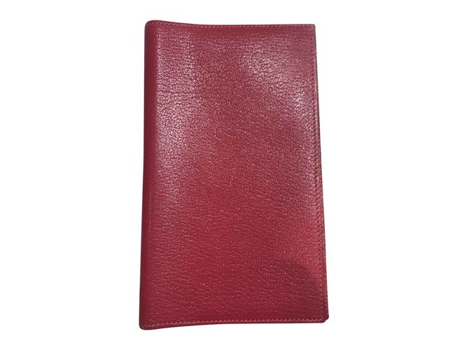 Hermès Purses, wallets, cases Red Leather  ref.100062