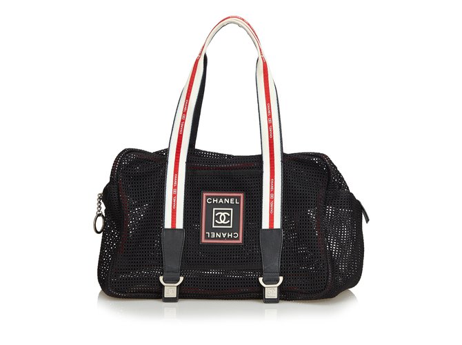 Chanel Sport Line Mesh Shoulder Bag Black Multiple colors Leather Cloth  ref.100083
