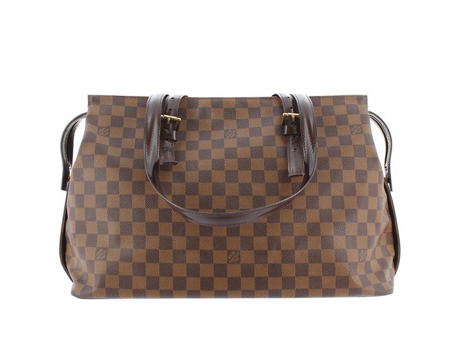 Louis Vuitton Damier Ebene Chelsea Brown Leather Cloth  ref.100119