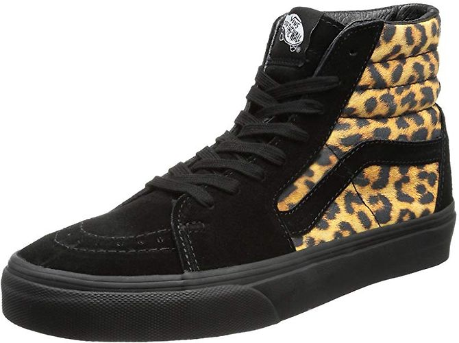 Baskets Vans Noir et Imprimé Léopard Daim 10US