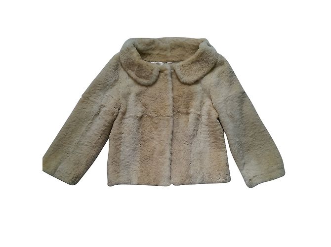 Sam Rone Rabbit Fur Jacket Beige