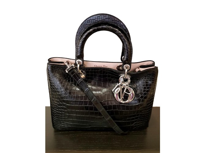 Dior bag in crocodile Black Exotic leather  ref.100203
