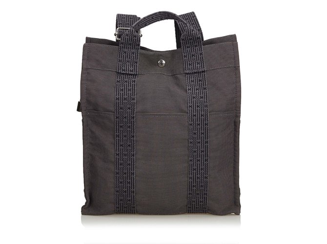 Hermès Herline Canvas Backpack PM Grey Cloth Cloth  ref.100309