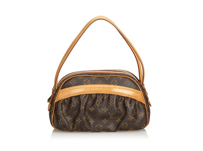 Louis Vuitton Monogram Klara Brown Leather Cloth  ref.100345