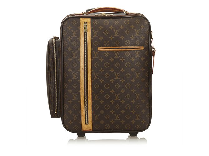 Louis Vuitton Monogram Bosphore 50 Trolley Brown Leather Cloth ref.100357 -  Joli Closet