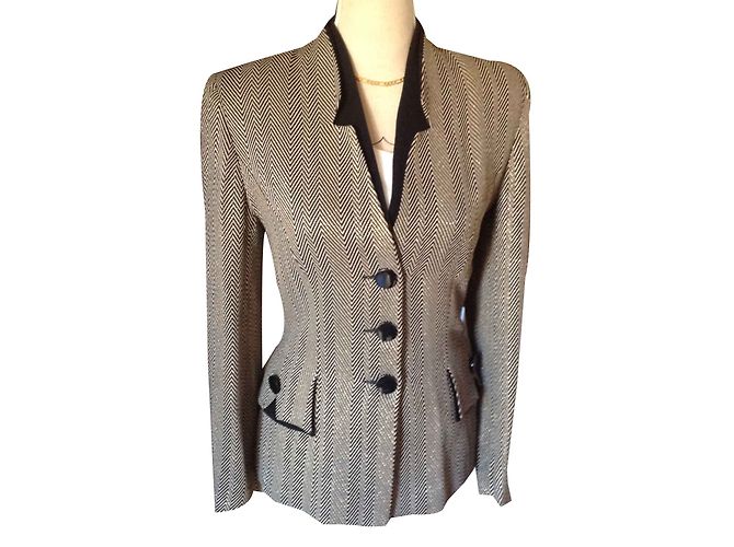 Autre Marque BLAZER CHIC CON CHEVRONS DORATI E NERI Nero