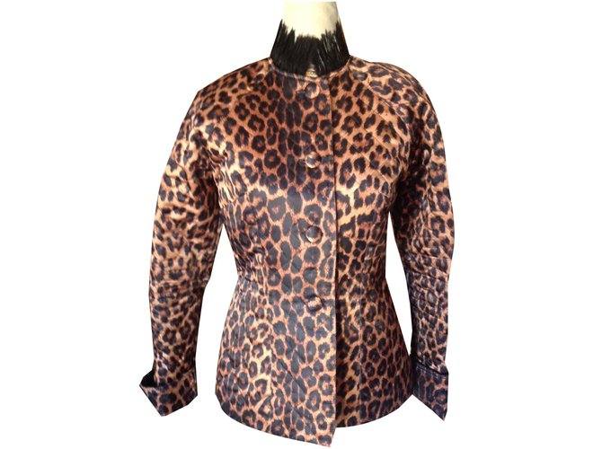 Autre Marque FABRICE KAN BLAZER IN SATIN LEOPARD AND CHAPON PLANTS Leopard print  ref.100375