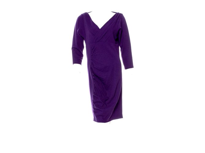 Diane Von Furstenberg DvD Basuto knit dress Purple Wool Viscose  ref.100388