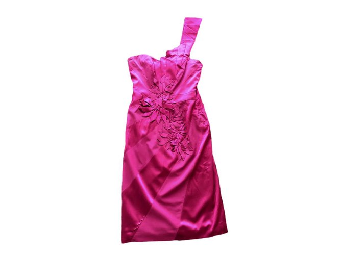 Karen Millen Une robe d'épaule Coton Fuschia  ref.100413