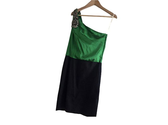 Autre Marque Ein Schulter Minikleid Schwarz
