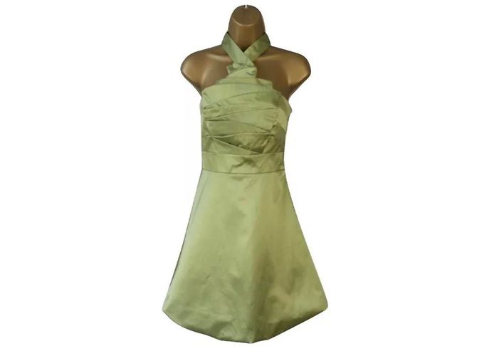 Vestido mini halter de seda Karen Millen verde claro
