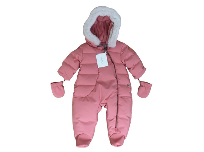 Baby Dior Winter-Overall Babydior 3 Monate alt Pink Synthetisch Leinwand  ref.100436