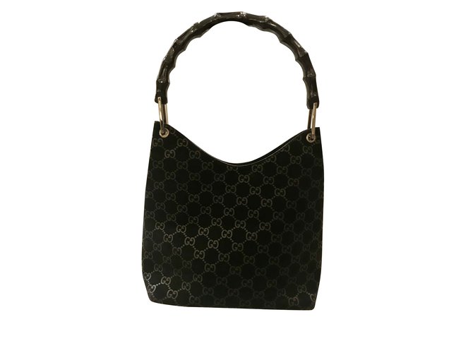Gucci Handbags Black Suede  ref.100448