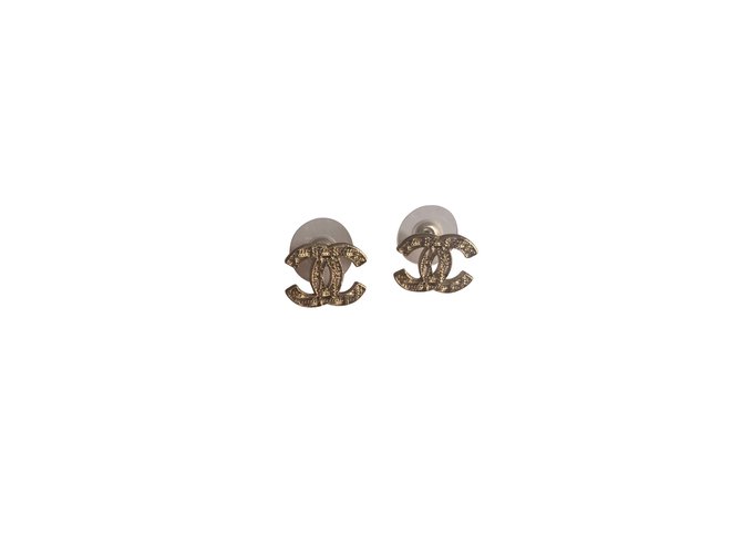 Chanel Earrings Golden Steel  ref.100476