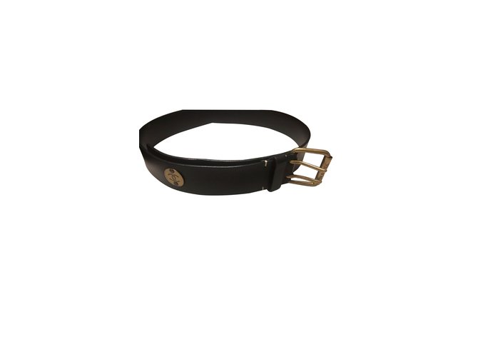 Chanel Cinturones Negro Cuero  ref.100477
