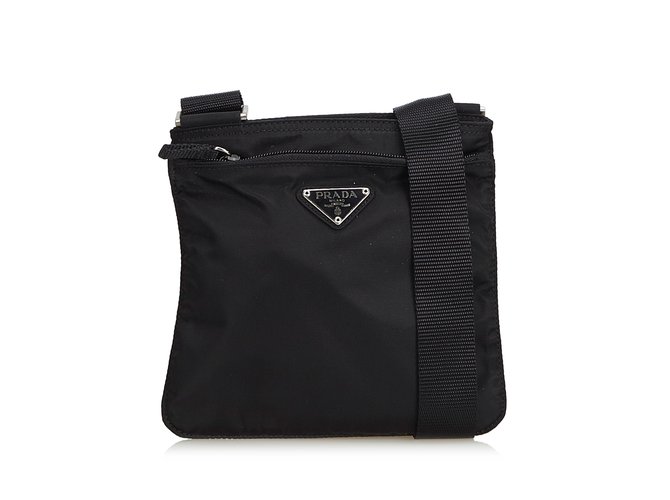 Prada Tessuto Nylon Crossbody Bag Black Cloth  ref.100519