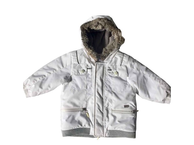 Baby Dior Junge Mäntel Oberbekleidung Weiß Polyester  ref.100536