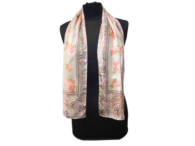Oscar de la Renta Floral silk scarf Multiple colors  ref.100550
