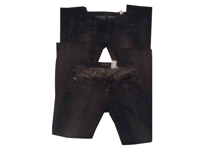 Armani Jeans Pantalones Negro Algodón  ref.100567