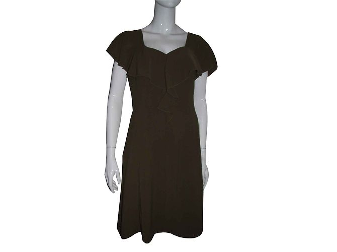 Autre Marque Adrianna Papell Chiffon Kleid Khaki