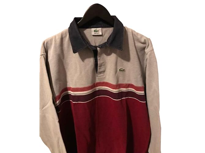 lacoste long sleeve polo red