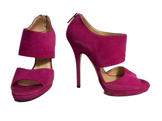 Jimmy Choo zapatos Rosa Gamuza  ref.100696