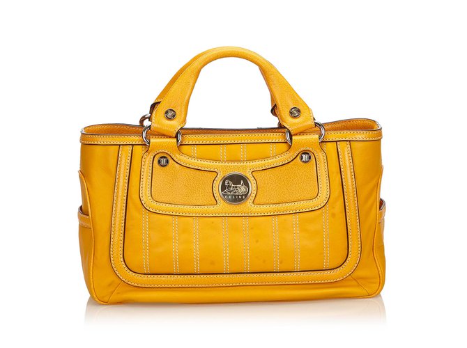 Céline Leather Boogie Bag Orange  ref.100751