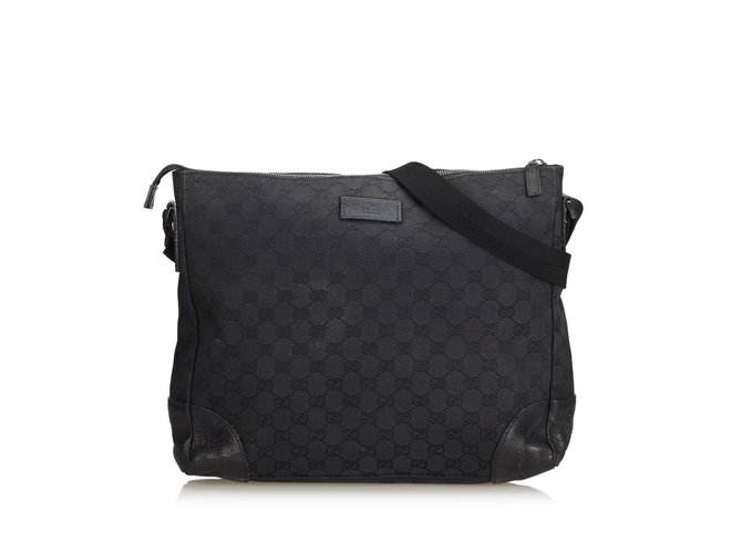 Guccissima Canvas Crossbody bag Black Leather Cloth Cloth  ref.100787