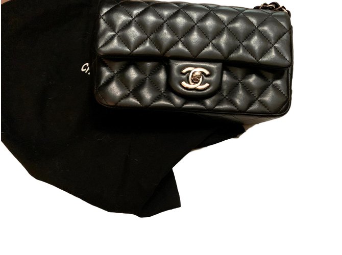 CHANEL MINI TIMELESS Black Leather  ref.100788