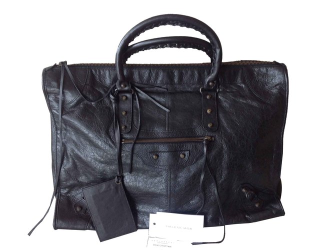 Balenciaga Travel bag Black Leather  ref.100858