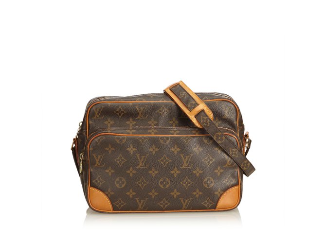 Louis Vuitton Monogram Nile Castaño Cuero Lienzo  ref.100950