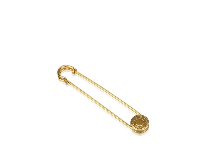 Hermès Clou de Selle Safety Pin Brooch Golden Metal  ref.100971