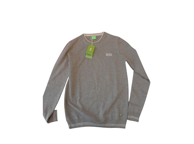 Hugo Boss Polo Pullover Grau Baumwolle M