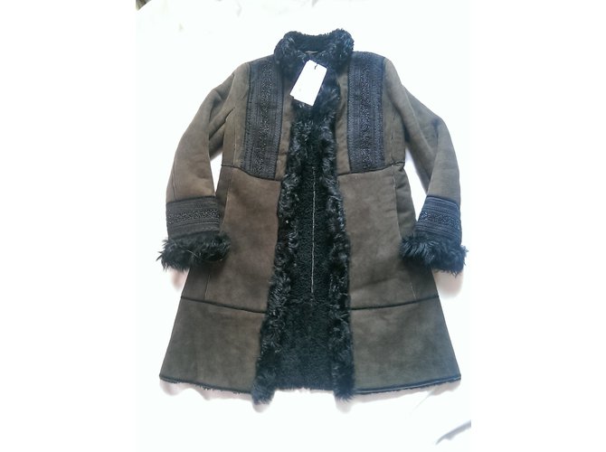 Antik Batik Coats, Outerwear Khaki Lambskin  ref.101004