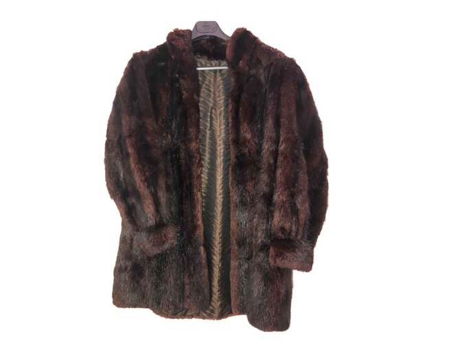 Vintage Coats, Outerwear Brown Fur  ref.101012