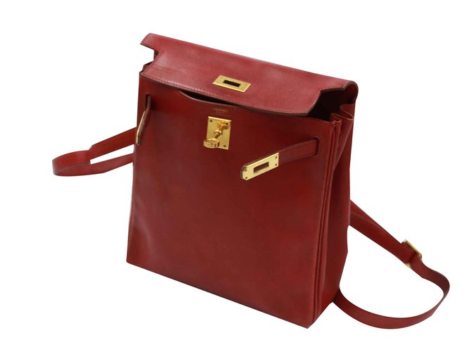 Hermès Kelly a dos Red Leather  ref.101028