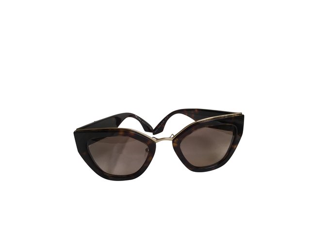 Prada Sunglasses Dark brown Plastic  ref.101036