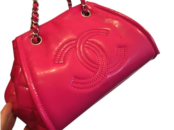 Chanel Handtaschen Pink Lackleder  ref.101096